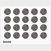 Dark und Moody Floral Runder Aufkleber (Blatt)
