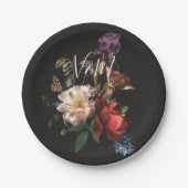 Dark und Moody Rembrandt Floral Pappteller (Vorderseite)