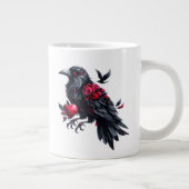 Dark Valentine Crow mit Herz Jumbo-Tasse (Rechts)