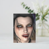 Dark Vampire Beauty Postcard Postkarte (Stehend Vorderseite)