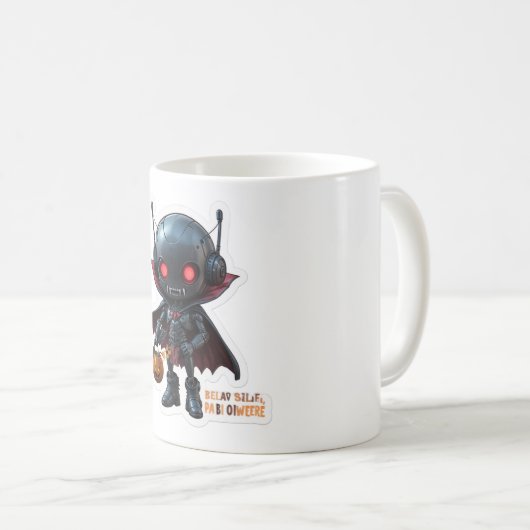 Dark Vampire Robot Halloween Spooky Sci-Fi-Kaffee Kaffeetasse (VorderseiteRechts)
