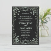 Dark Viking Norse Wedding Invitation Einladung (Stehend Vorderseite)