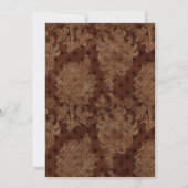 Dark Viktorianisch Burgundy Damask Bridal Brunch Einladung (Rückseite)