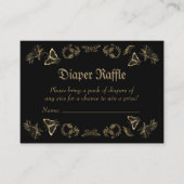 Dark Viktorianisch Gothic Diaper Raffle Baby Dusch Begleitkarte (Vorderseite)