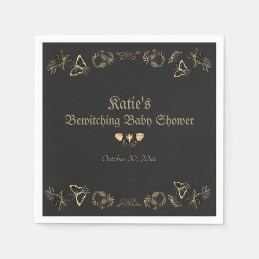 Dark Viktorianisch Gothic Halloween Kinderdusche Serviette (Vorderseite)