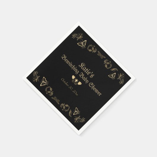 Dark Viktorianisch Gothic Halloween Kinderdusche Serviette (Ecke)