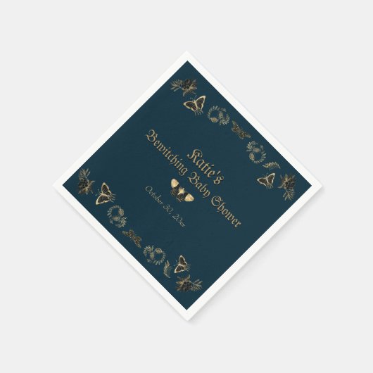 Dark Viktorianisch Gothic Halloween Kinderdusche Serviette (Ecke)