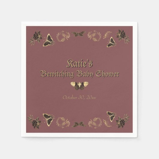 Dark Viktorianisch Gothic Halloween Kinderdusche Serviette (Vorderseite)