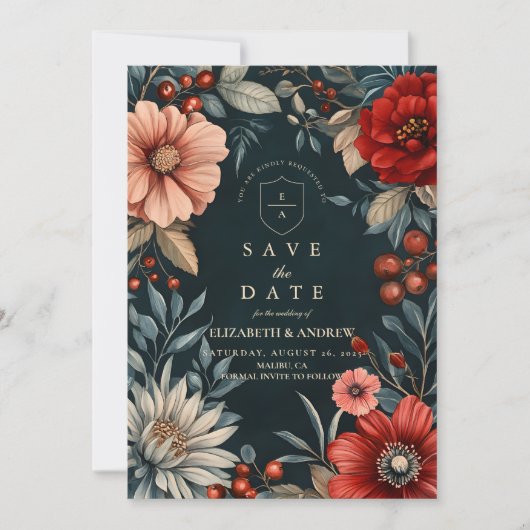 Dark Viktorianisch Romance Wedding Save The Date (Vorderseite)