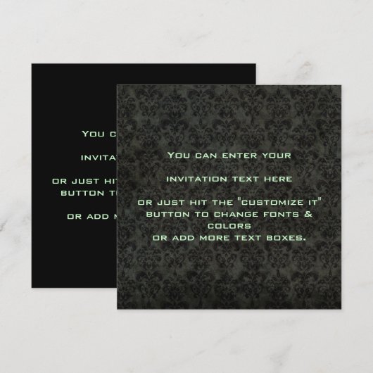 Dark Viktorianisch Square Einladung (Vorne/Hinten)