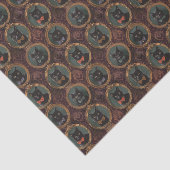 Dark Vintag Black Cat Picture Frame Decoupage Seidenpapier (Ausschnitt)