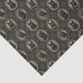 Dark Vintag Black Cat Picture Frame Decoupage Seidenpapier (Ausschnitt)