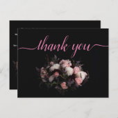 Dark Vintag burgundy Floral Danke Postc Postkarte (Vorne/Hinten)