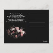 Dark Vintag burgundy Floral Danke Postc Postkarte (Rückseite)