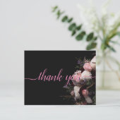 Dark Vintag burgundy Floral Danke Postc Postkarte (Stehend Vorderseite)