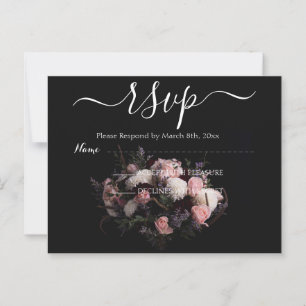 Dark Vintag burgundy Floral UAWG Postcard Postkarte