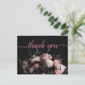 Dark Vintag burgundy Floral Vielen Dank Postkarte (Stehend Vorderseite)