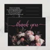 Dark Vintag burgundy Floral Vielen Dank Postkarte (Vorne/Hinten)