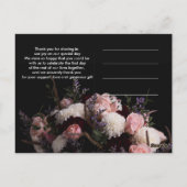 Dark Vintag burgundy Floral Vielen Dank Postkarte (Rückseite)