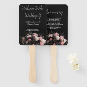 Dark Vintag burgundy Floral Wedding Fächer