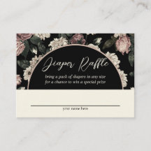 Dark Vintag Floral Baby Dusche Windeln Raffel