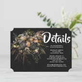 Dark Vintag Floral Einladung (Stehend Vorderseite)