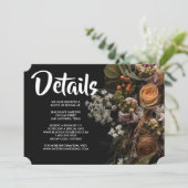 Dark Vintag Floral Einladung (Stehend Vorderseite)