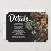 Dark Vintag Floral Einladung (Vorderseite)