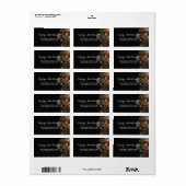 Dark Vintag Floral Label Adressaufkleber (Vorne)