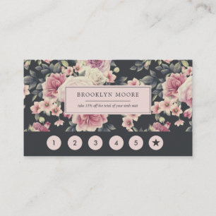Dark Vintag Floral Logo Loyalty Card Treuekarte
