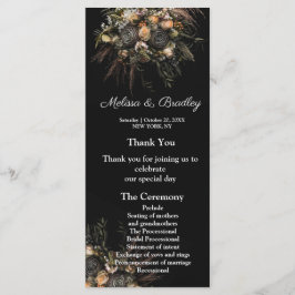 Dark Vintag Floral Menu Programm