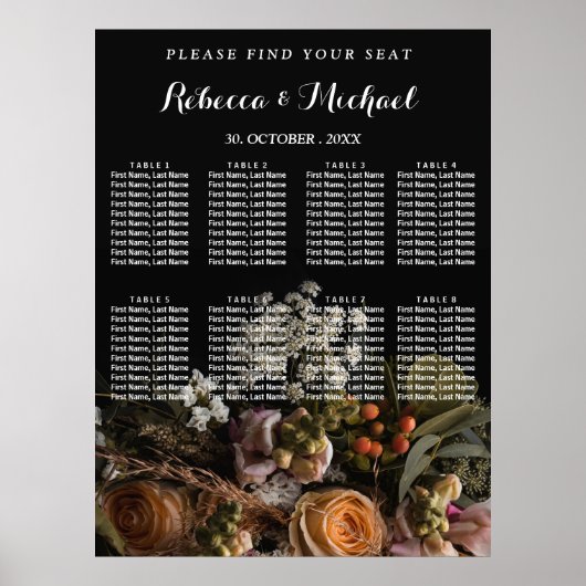 Dark Vintag Floral Poster (Vorne)