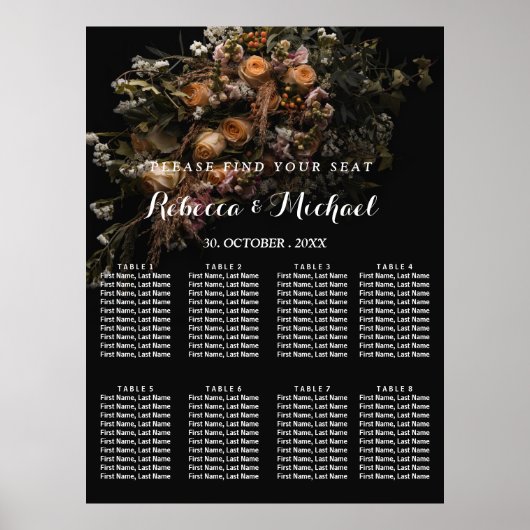 Dark Vintag Floral Poster (Vorne)
