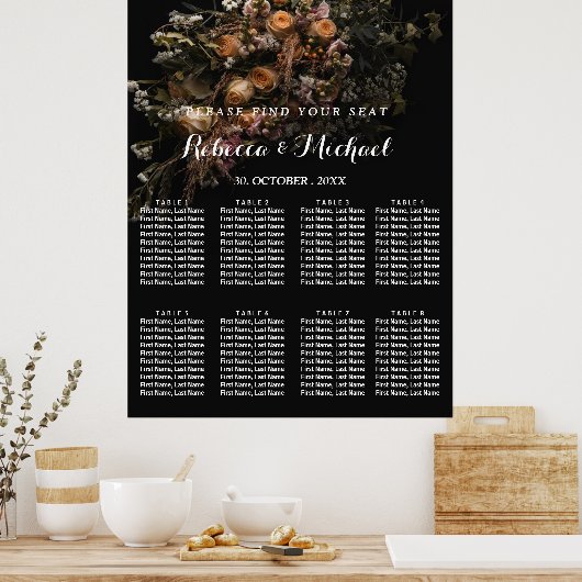 Dark Vintag Floral Poster (Küche)