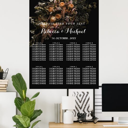 Dark Vintag Floral Poster (Heimbüro)