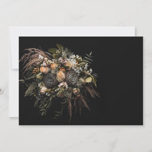 Dark Vintag Floral UAWG Einladung (Rückseite)