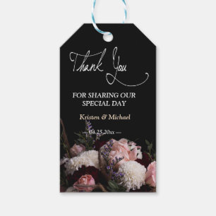 Dark Vintag Floral vielen Dank Gift Tags Geschenkanhänger