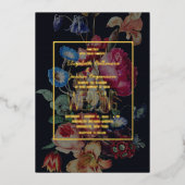 Dark Vintag Floral Wedding Einladung (Vorderseite)