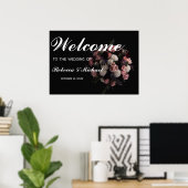 Dark Vintag Floral Wedding Welcome Poster (Heimbüro)