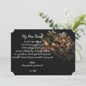 Dark Vintag Florawill meine Brautjungfrau einladen Einladung (Stehend Vorderseite)