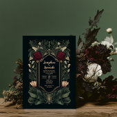Dark Vintag Gothic Floral Wedding Einladung
