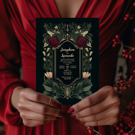 Dark Vintag Gothic Floral Wedding Einladung