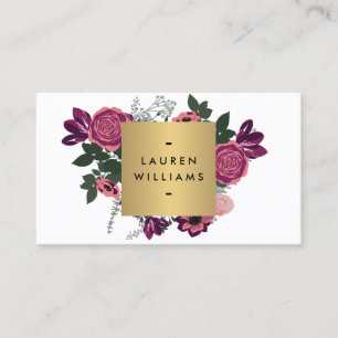 Dark Vintag Modern Floral Motif Luxe Designer I Visitenkarte