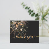 Dark Vintag orange Floral Vielen Dank Postkarte (Stehend Vorderseite)