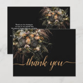 Dark Vintag orange Floral Vielen Dank Postkarte (Vorne/Hinten)