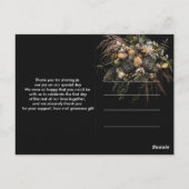 Dark Vintag orange Floral Vielen Dank Postkarte (Rückseite)