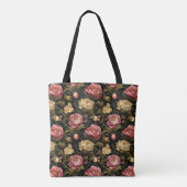 Dark Vintag Peony Floral Gemustert Tasche (Rückseite)