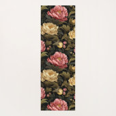 Dark Vintag Peony Floral Gemustert Yogamatte (Rückseite)