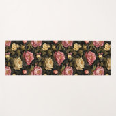 Dark Vintag Peony Floral Gemustert Yogamatte (Vorderseite (Horizontal))