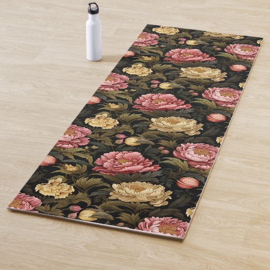 Dark Vintag Peony Floral Gemustert Yogamatte (Beispiel)